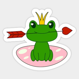 Frog with heart for Valentine's Day, for lovers, for children, for girls Sticker